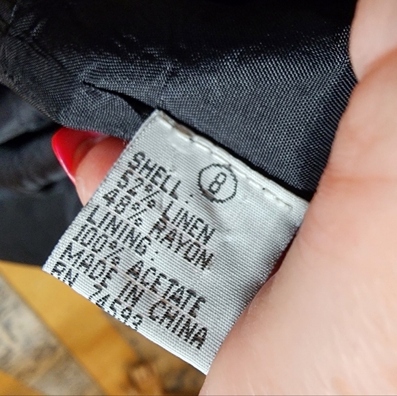 Focus 2000 linen rayon black long blazer.  Women's size 8. - Picture 4 of 15